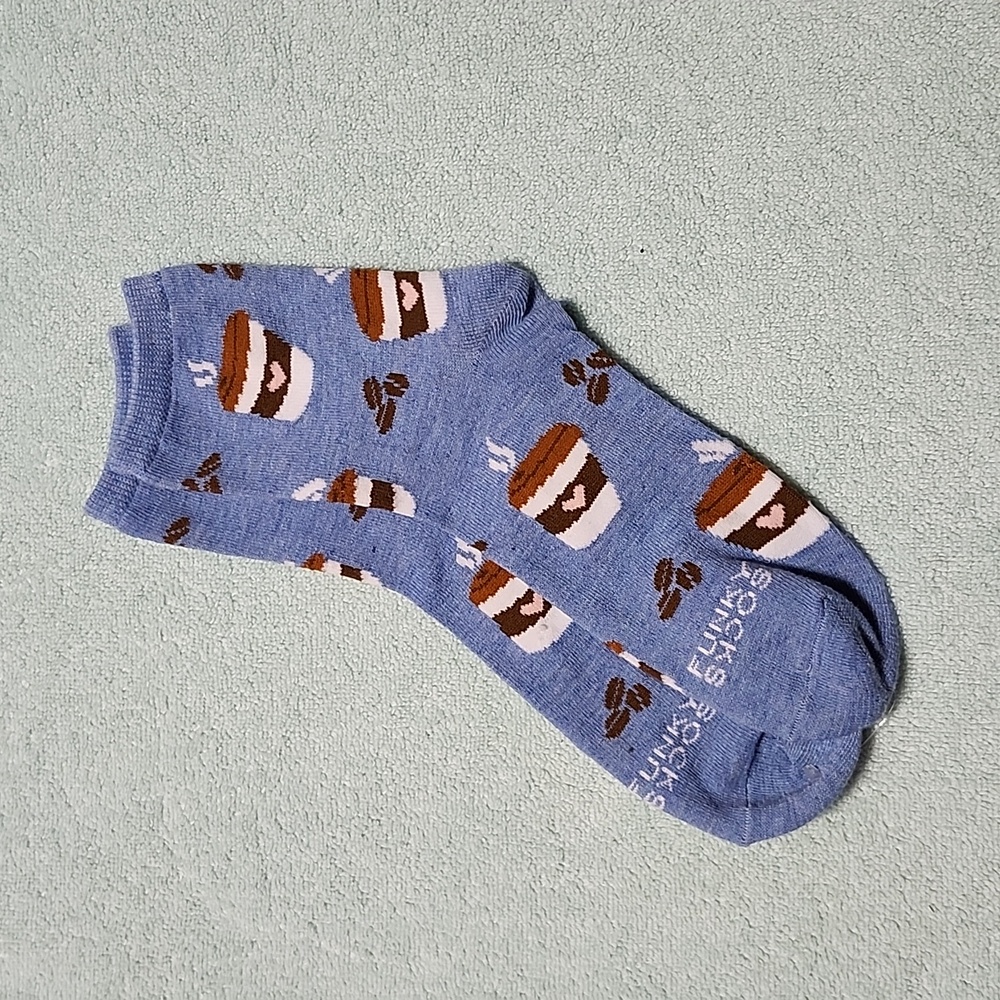 Funky Socks Blue Coffee Ankle Socks